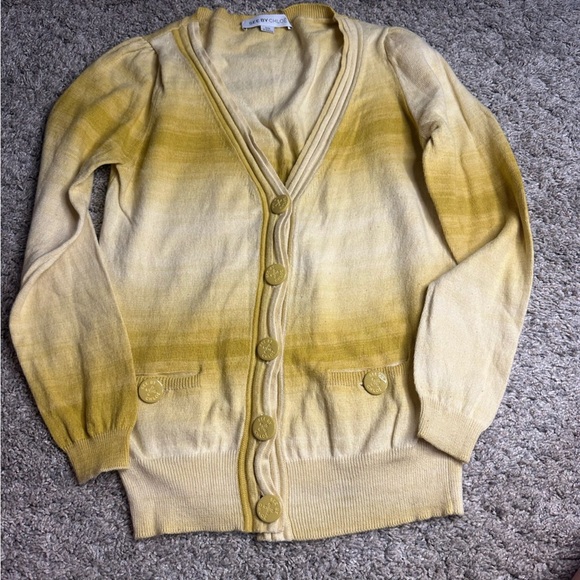 See by Chloe 100% cotton cardigan sweater yellow SZ 2 XS nautical luxury cropped - Picture 1 of 8